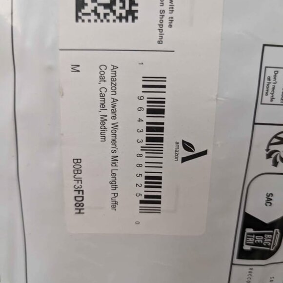 Amazon Essentials Women's Medium Camel Mid Length Puffer Coat - Picture 6 of 10